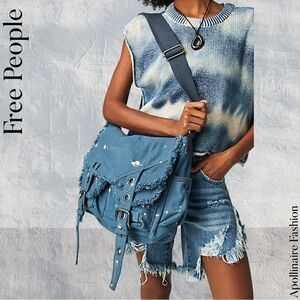 FREE PEOPLE SHADOW BOXER MESSENGER BAG IN FRENCH BLUE NWT NEW GORGEOUS